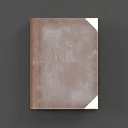"Decorative old book 3D model for Blender 3D, perfect for library scenes. Inspired by John F. Peto, with a blank cover on a gray background and stylized border. Ideal for adding a touch of vintage charm to your 3D design projects."