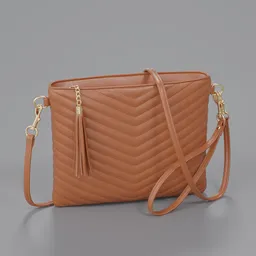 Vegan Leather Shoulder Purses - Brown