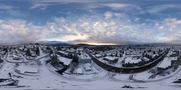 Winter City Cloudy Sunrise