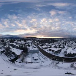Winter City Cloudy Sunrise