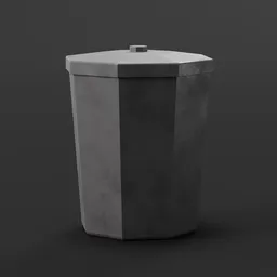 Trash Can Bin Low-Poly