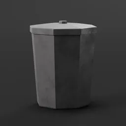 Trash Can Bin Low-Poly