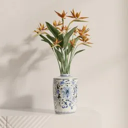 Vase Bird of Paradise flowers