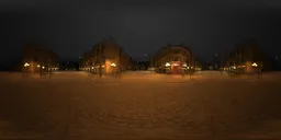 Foggy European Street at Night