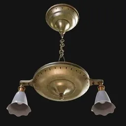 Simple Twin-Arm Pan Chandelier