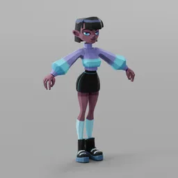 Stylized Girl Character – Cyber Fashion