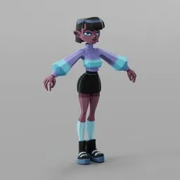 Stylized Girl Character – Cyber Fashion