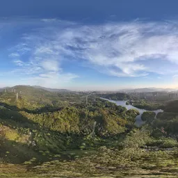 Green tree mountain cloud bluesky