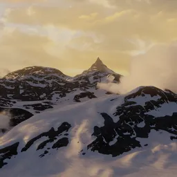 Mountain Landscape with Clouds