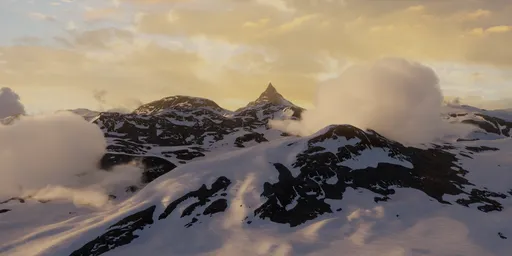 Mountain Landscape with Clouds