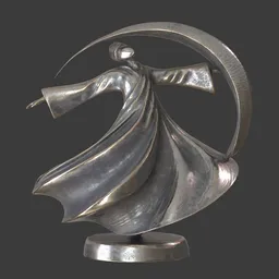 Dancing human silver statue