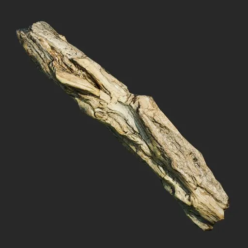 Low poly 3D bark model with 4K texture, ideal for Blender environment decoration, optimized for ground scattering.