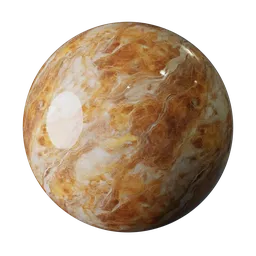 High-resolution Golden Vein Marble PBR texture with golden swirls for 3D rendering in Blender.