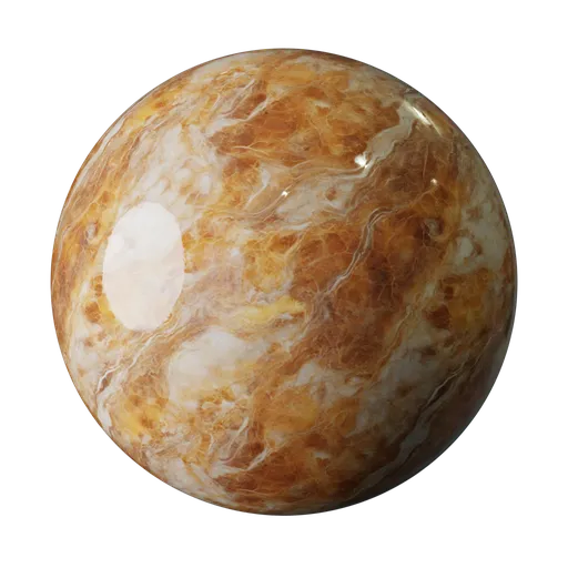 High-resolution Golden Vein Marble PBR texture with golden swirls for 3D rendering in Blender.