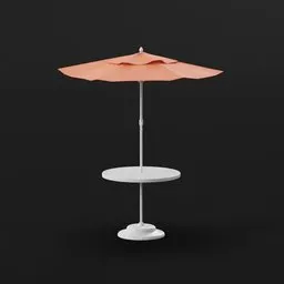 Restaurant table and umbrella