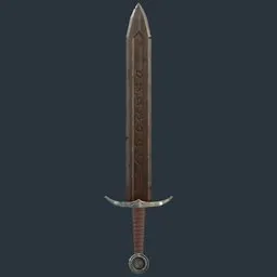 Engraved Medieval Sword Rusty blade Game ready