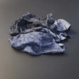 "Blender 3D model of an old and dirty crumpled blanket from the 'other-textile' category. This medium polygon model features torn cotton texture and is perfect for realistic scene creation. Rendered with Redshift renderer and inspired by Per Kirkeby."