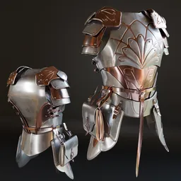 Detailed 3D warrior helmet with high-quality metal texture, perfect for game design and Blender 3D projects.
