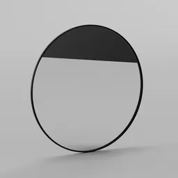 3D model of a simple round mirror with a sleek design for Blender renderings, 120cm in size.