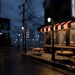 Night Cafe in japan town