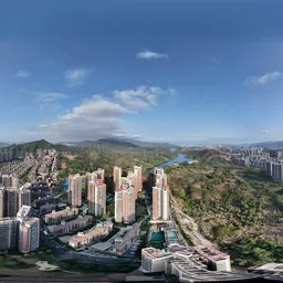 Highsky building clouds forest