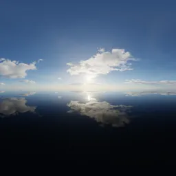 Sunny Cloudy Blue Sky Evening