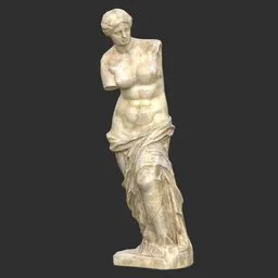 Weathered Venus de Milo Statue