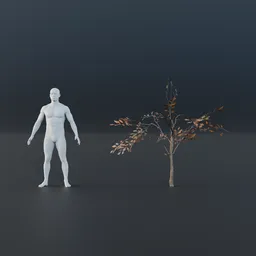 Oak Tree - Sapling Small (Autumn)