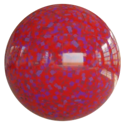 4K glossy red and purple mosaic PBR texture for realistic 3D modeling in Blender and other software.