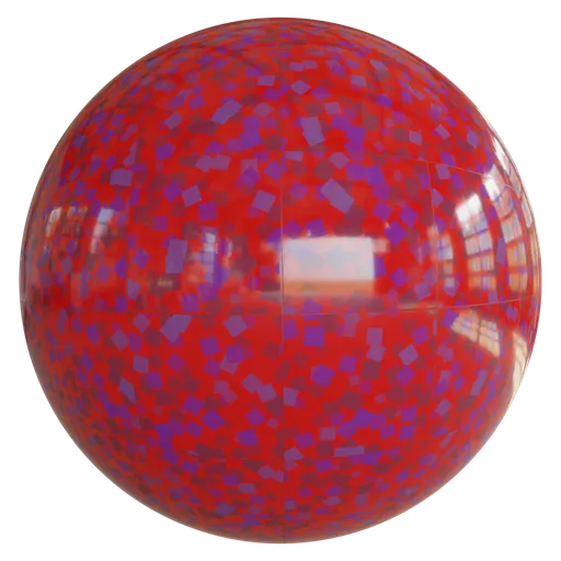 4K glossy red and purple mosaic PBR texture for realistic 3D modeling in Blender and other software.