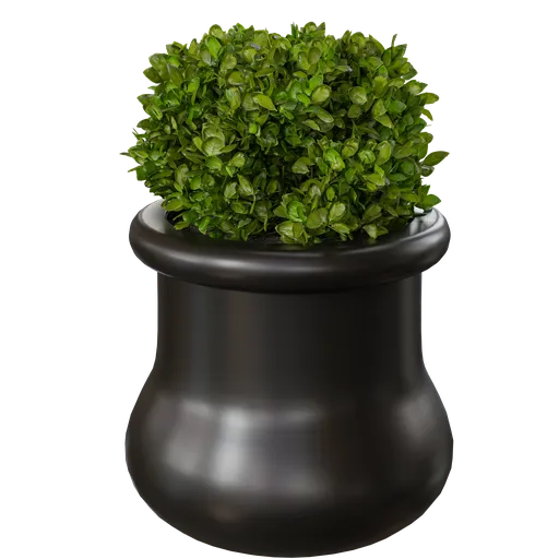 3D modeled leafy indoor plant in a sleek pot, rendered with Blender Cycles, available in blend format.