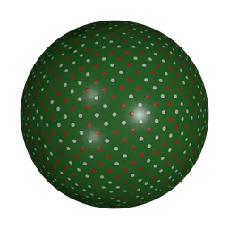 High-quality seamless polkadot pattern for Blender PBR material texturing, suitable for festive 3D projects.