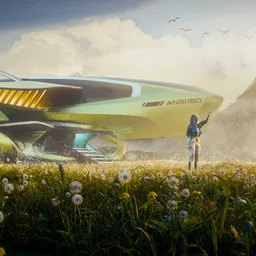 SciFi Spacehip Landing Scene