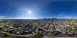 Aerial City Sunny Day