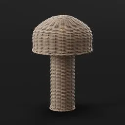 Mushroom Rattan Table Lamp