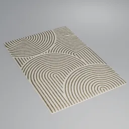 Detailed 3D model of a minimalist patterned floor mat, perfect for Blender 3D interior design projects.
