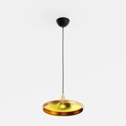 Gold pendant lamp 3D model for Blender, sleek modern lighting, high-detail design, perfect for interior visualization.