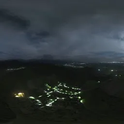 Moonlit Night Over Settlements