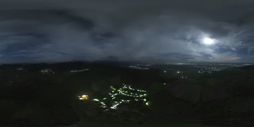 Moonlit Night Over Settlements