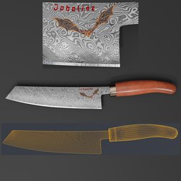 Damascus knife w. Bubinga handle