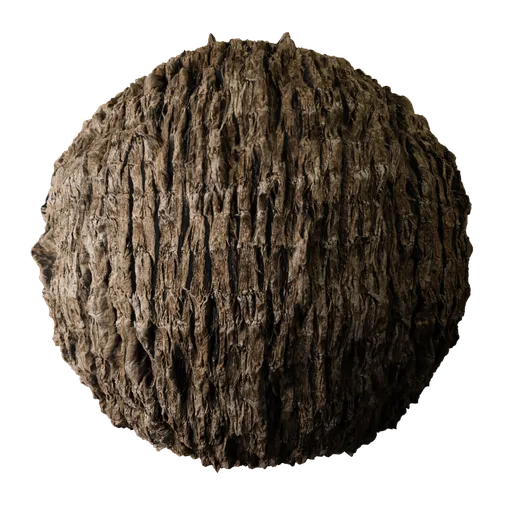 High-resolution, detailed tree bark 2K PBR texture for realistic 3D rendering in Blender and other 3D applications.