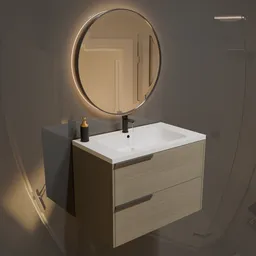 Modern wash basin with running water