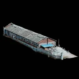 Scan blue old building