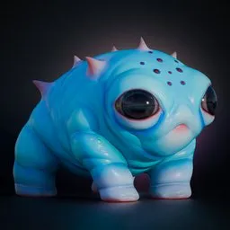 Blue Alien Rigged