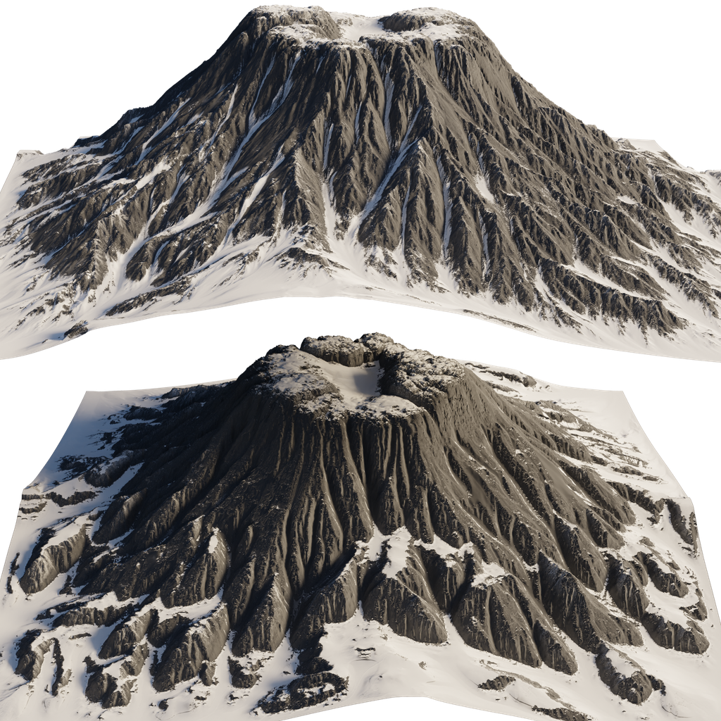 BlenderKit | Download the FREE Volcano Snowy model