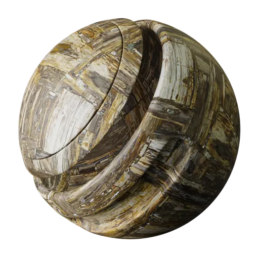 Petrified wood marble