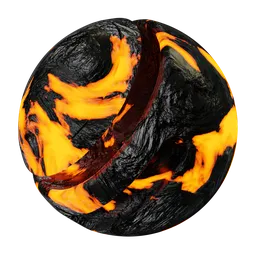 High-detail procedural lava magma texture for Blender with emissive and roughness controls, suitable for PBR workflows.
