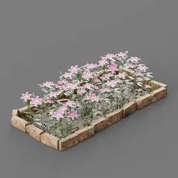 Pink lily garden bed