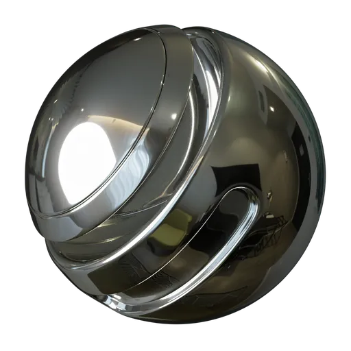 Highly customizable Blender 3D Shiny Metal material with reflective and roughness controls for digital art.