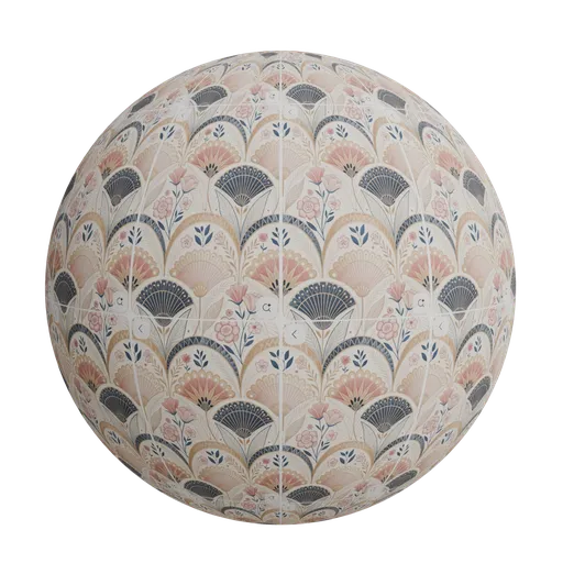 Fan motif wallpaper
